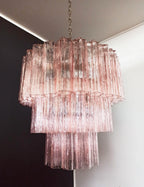 Murano Pink Glass Tube Chandelier product image