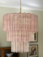 Murano Pink Glass Tube Chandelier product image