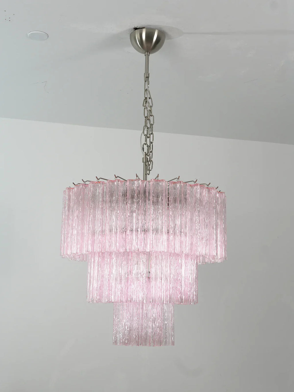 Murano Pink Glass Tube Chandelier product image