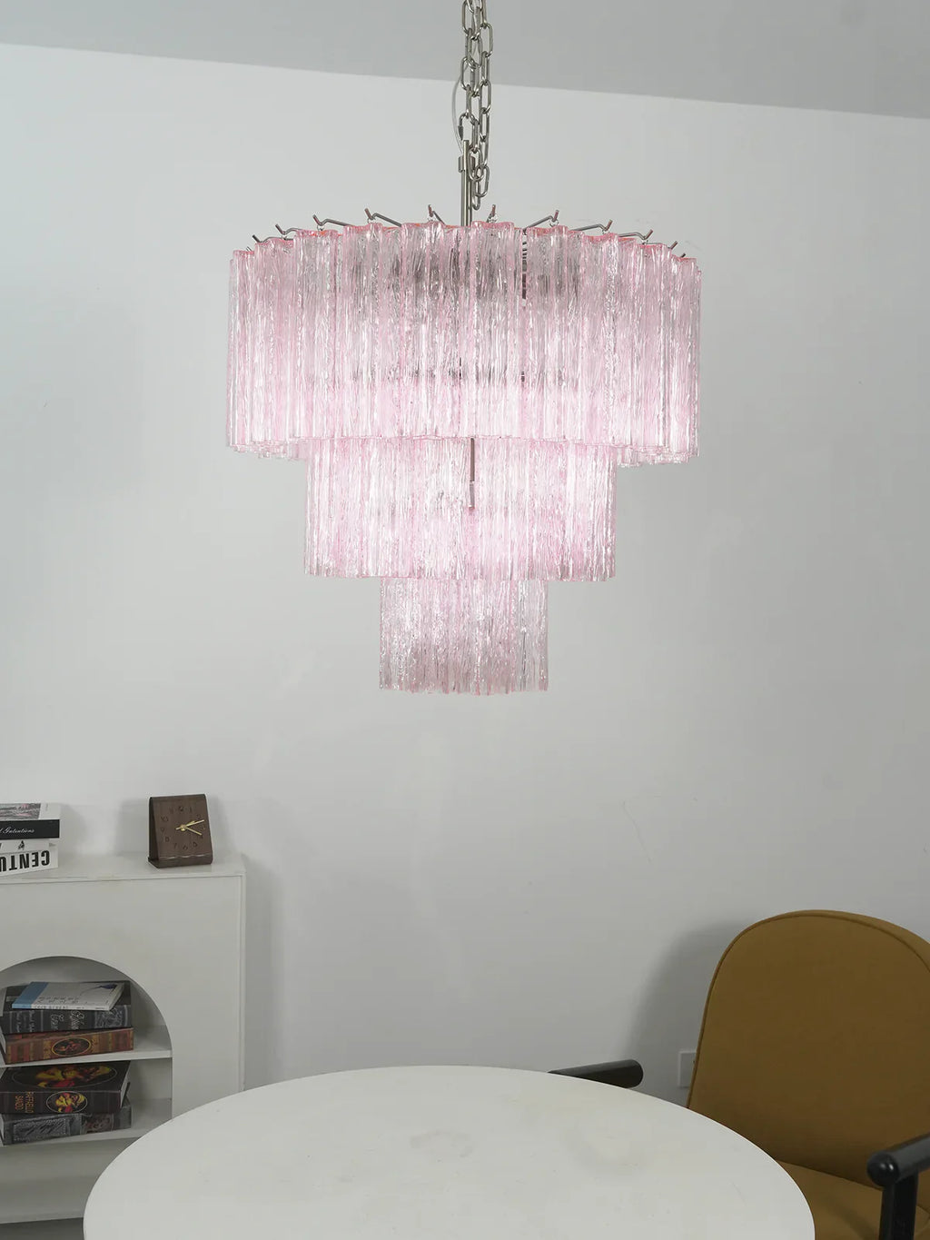 Murano Pink Glass Tube Chandelier product image
