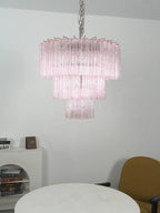 Murano Pink Glass Tube Chandelier product image