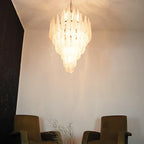 Murano Pink Petals Glass Chandelier detail view
