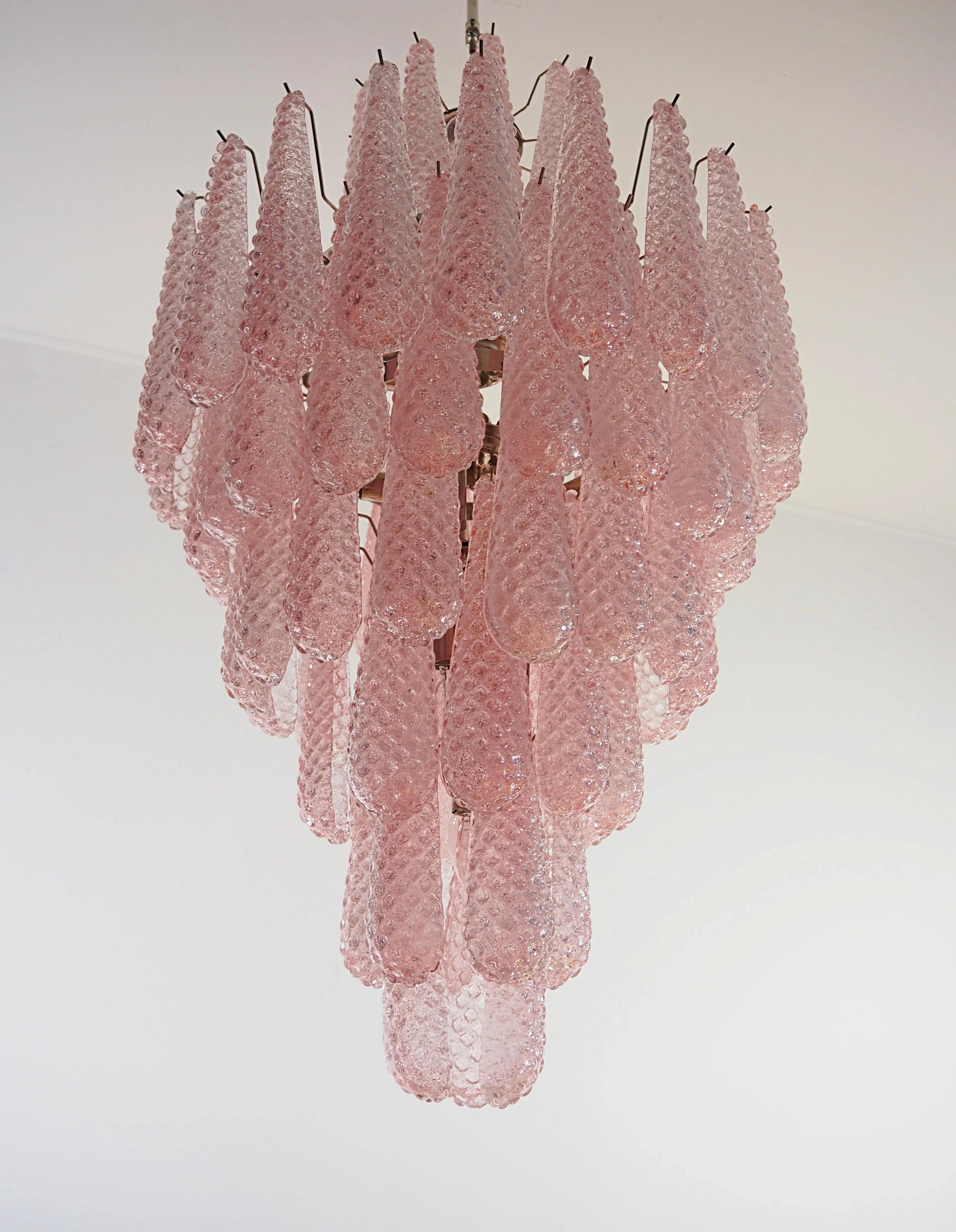 Murano Pink Petals Glass Chandelier product image