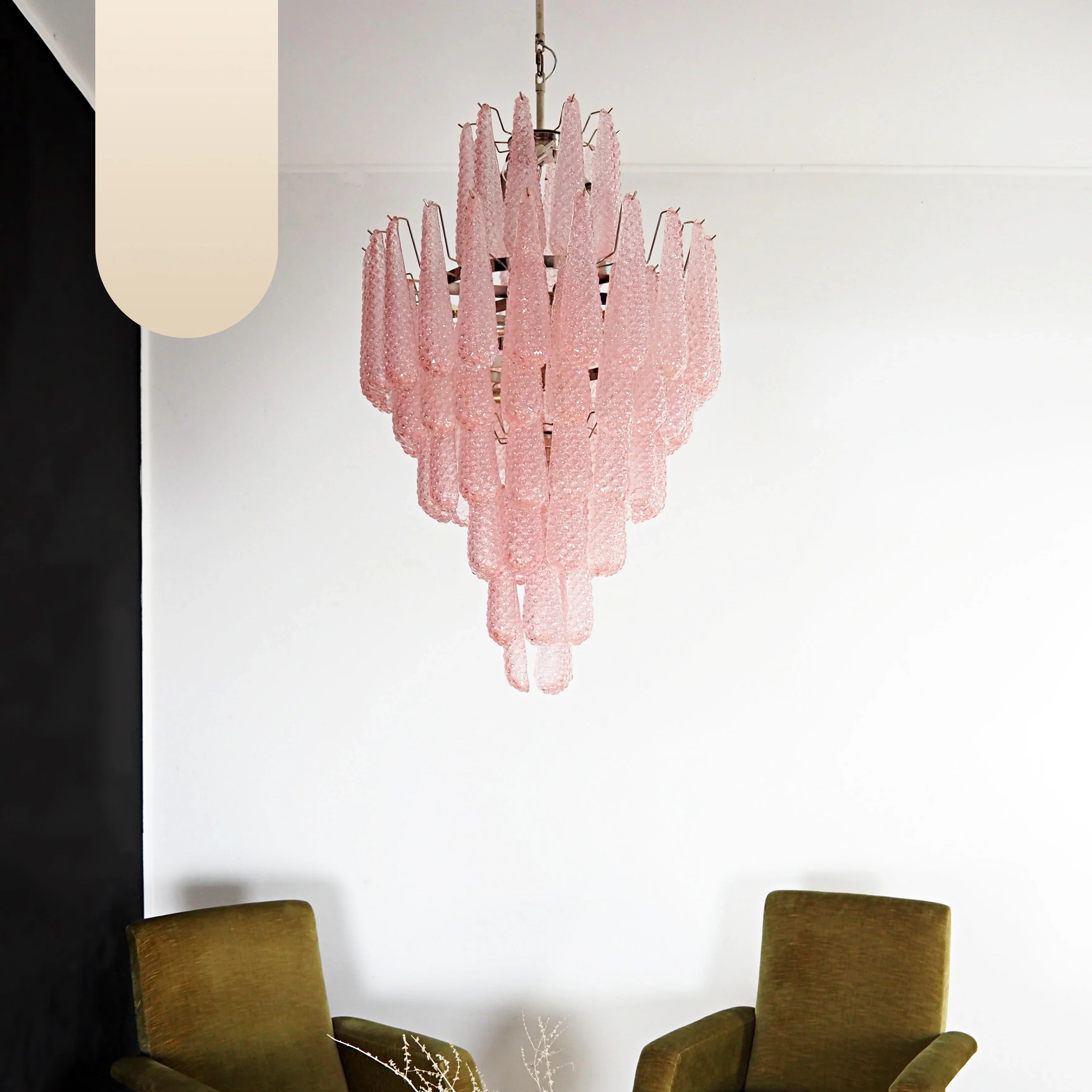 Murano Pink Petals Glass Chandelier product image