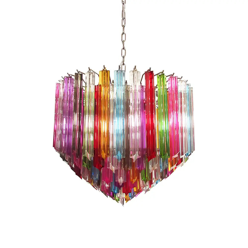 Murano Prisms Multicolored Chandelier by Bling Lighting Studio