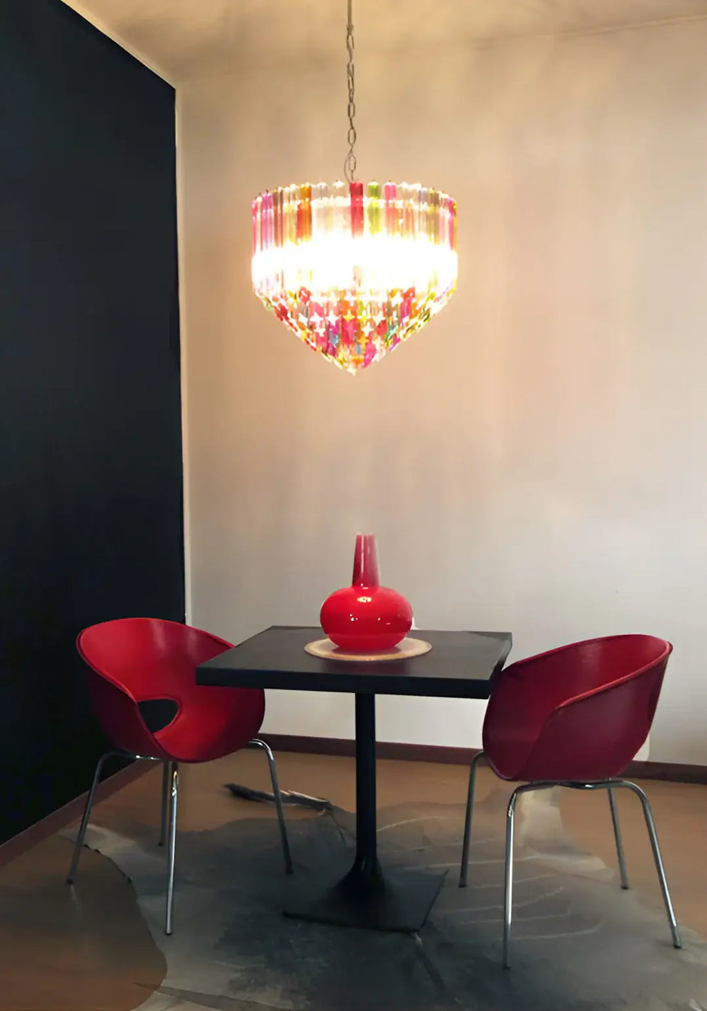 Murano Prisms Multicolored Chandelier material and finish detail