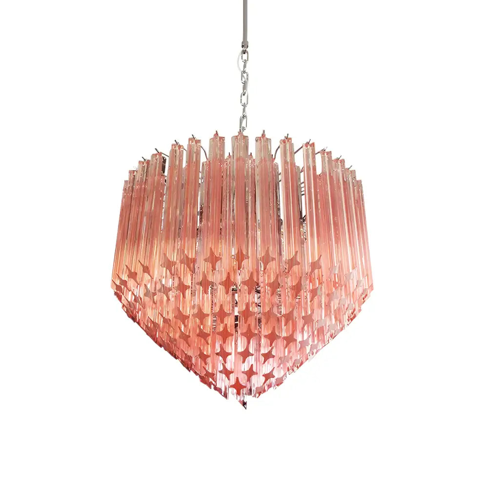 Murano Quadriedri Prisms Pink Chandelier product image