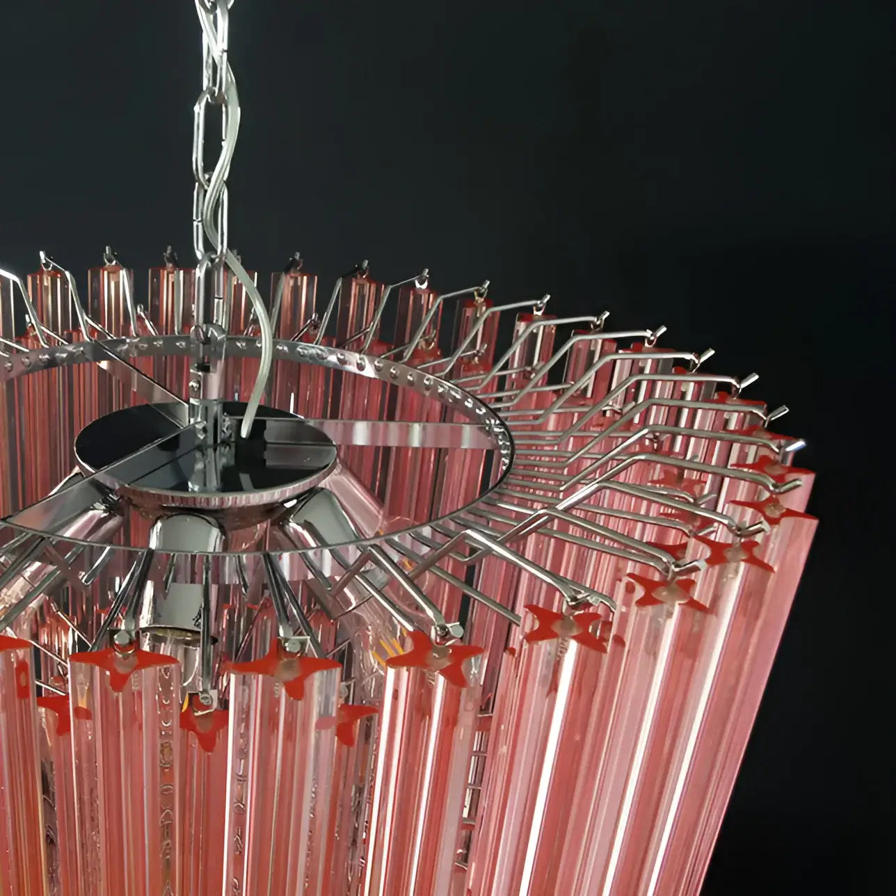 Murano Quadriedri Prisms Pink Chandelier product image