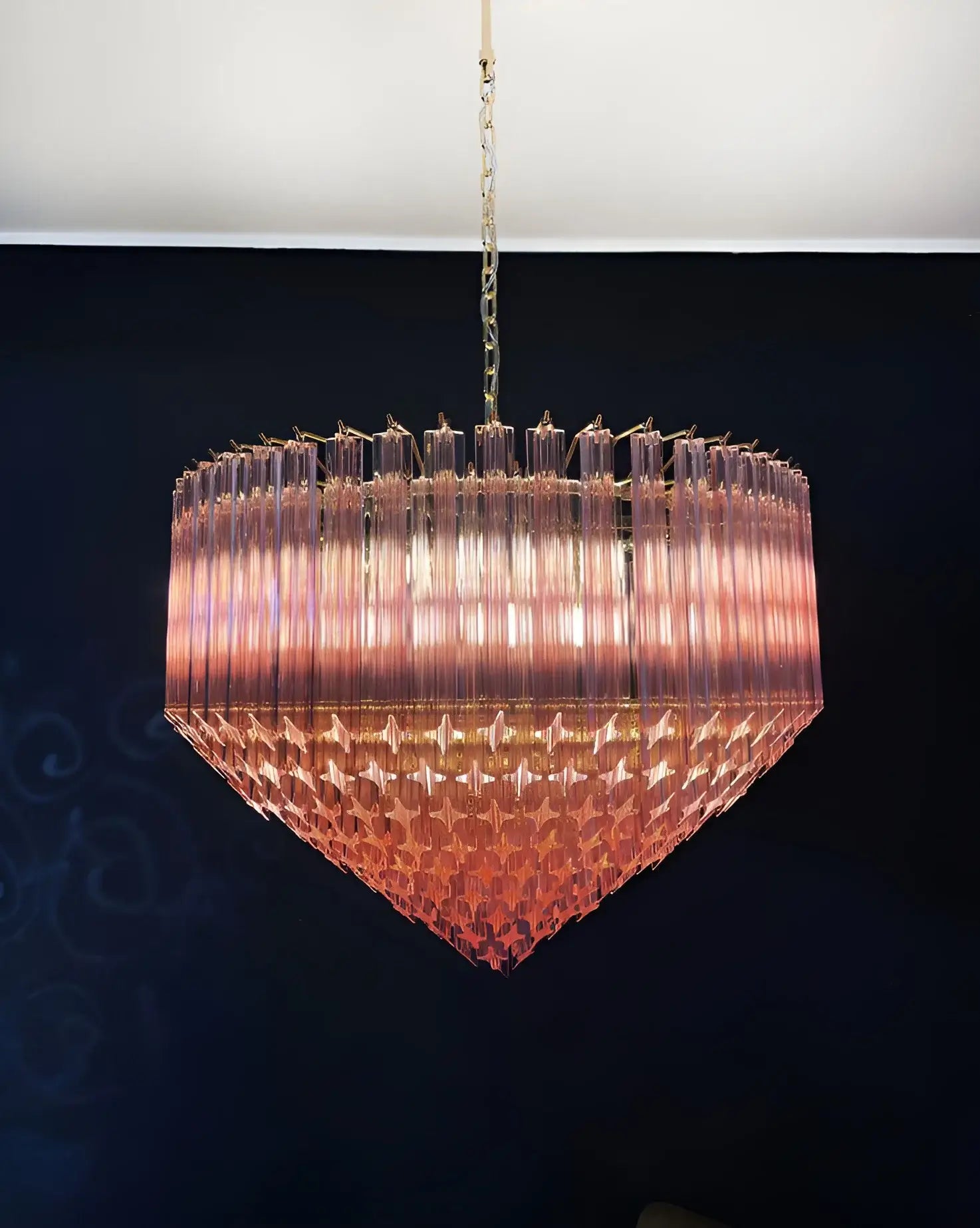 Murano Quadriedri Prisms Pink Chandelier product image