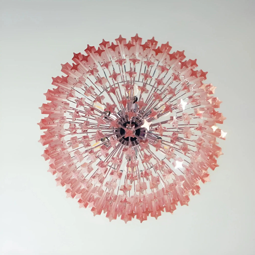 Murano Quadriedri Prisms Pink Chandelier product image