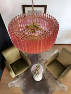 Murano Quadriedri Prisms Pink Chandelier product image