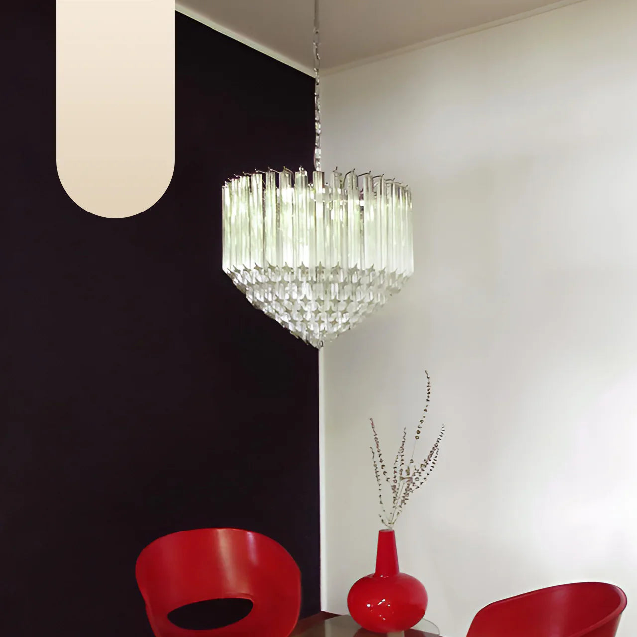 Murano Quadriedri Prisms Transparent Chandelier product image