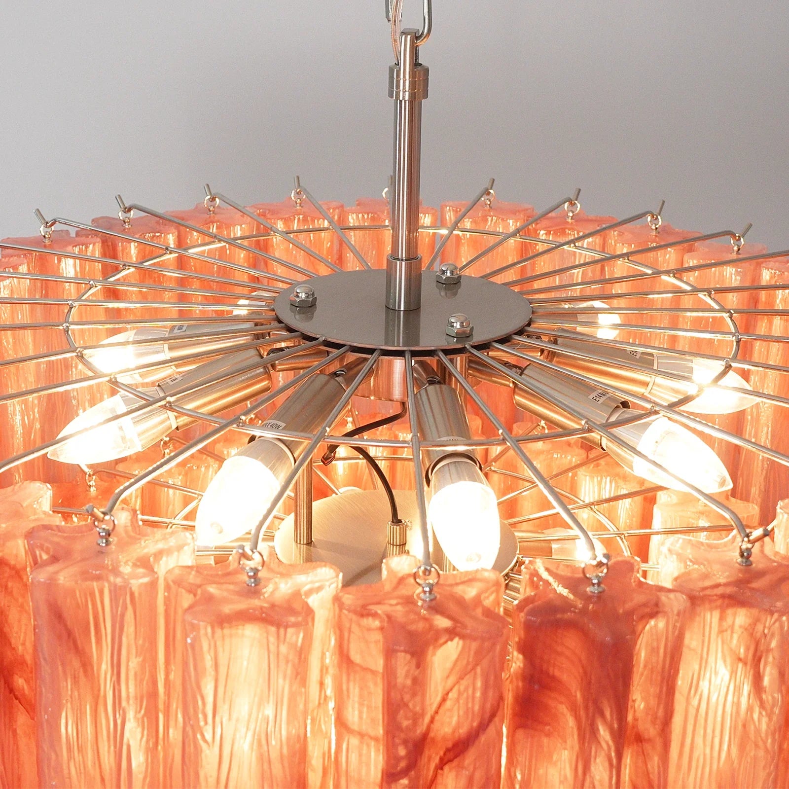Murano Red Glass Tubes Chandelier product image
