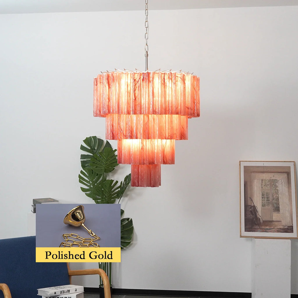 Murano Red Glass Tubes Chandelier product image