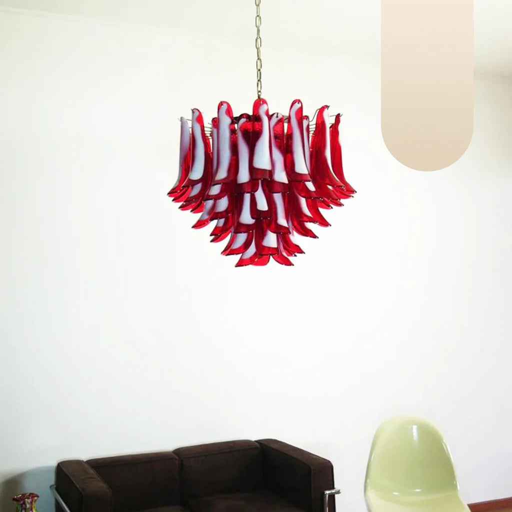 Vintage Red Glass Murano Petals Chandelier product image