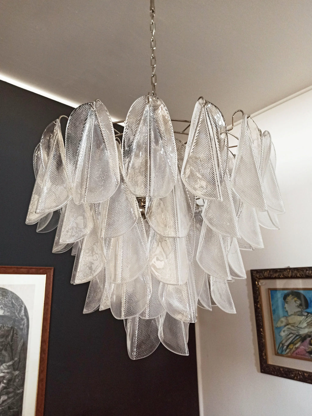 Murano Glass Leaves Transparent Chandelier product image
