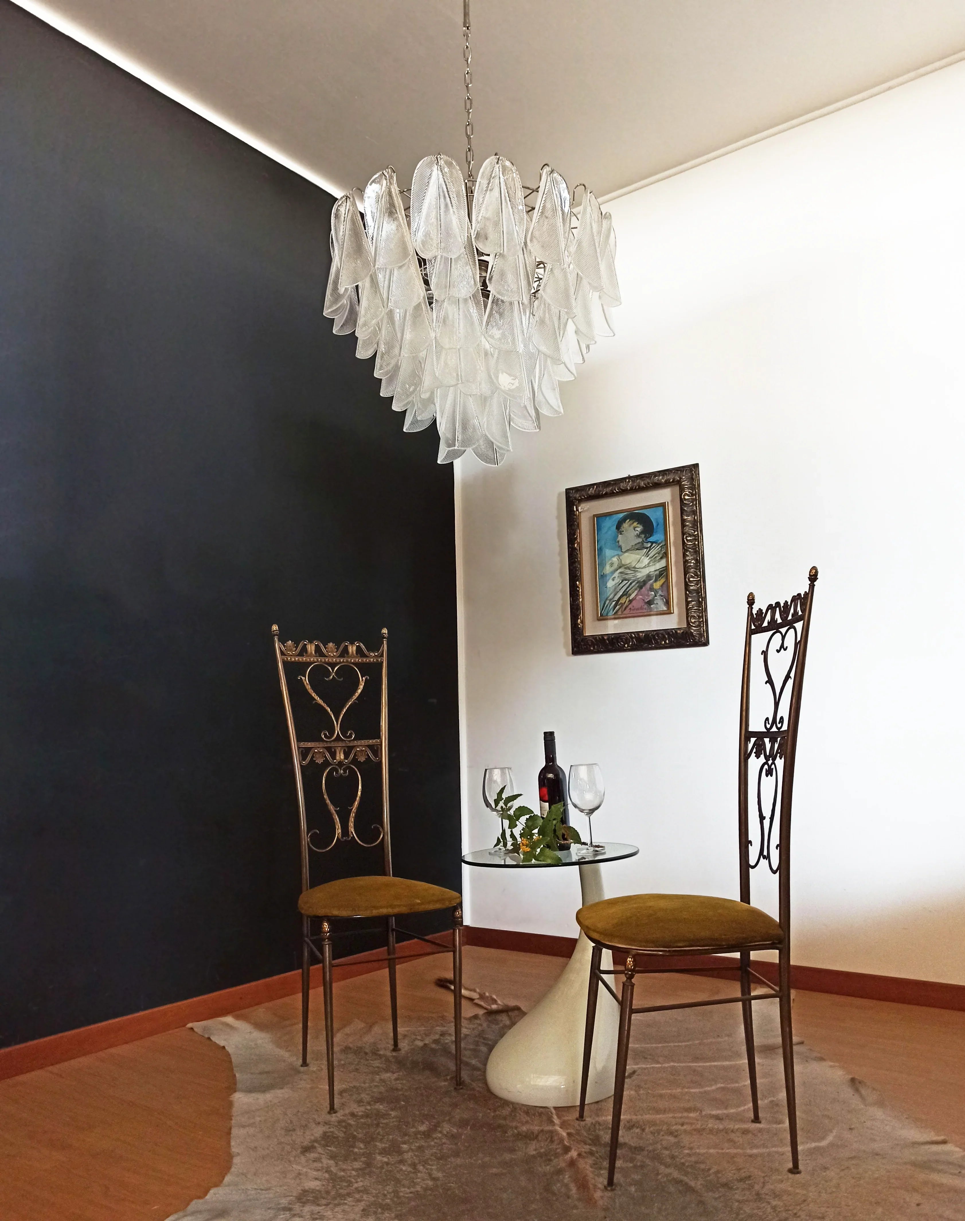 Murano Glass Leaves Transparent Chandelier product image