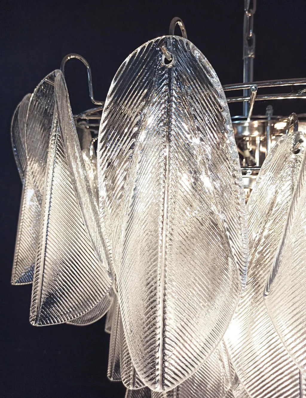 Murano Glass Leaves Transparent Chandelier product image