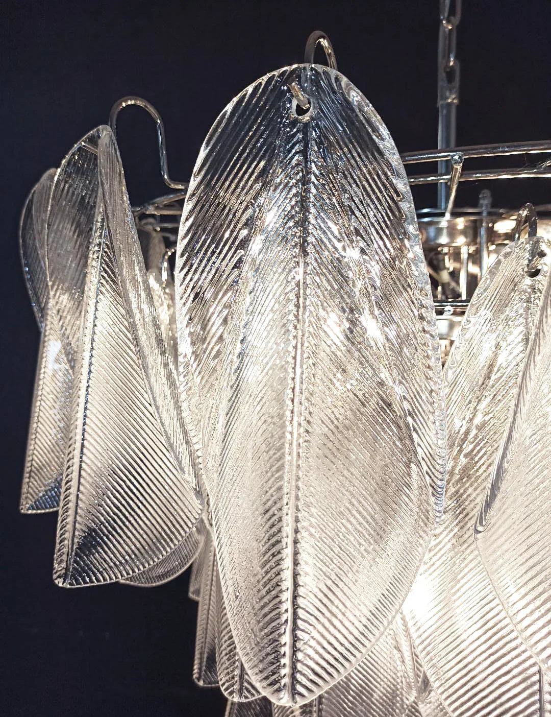 Murano Glass Leaves Transparent Chandelier product image