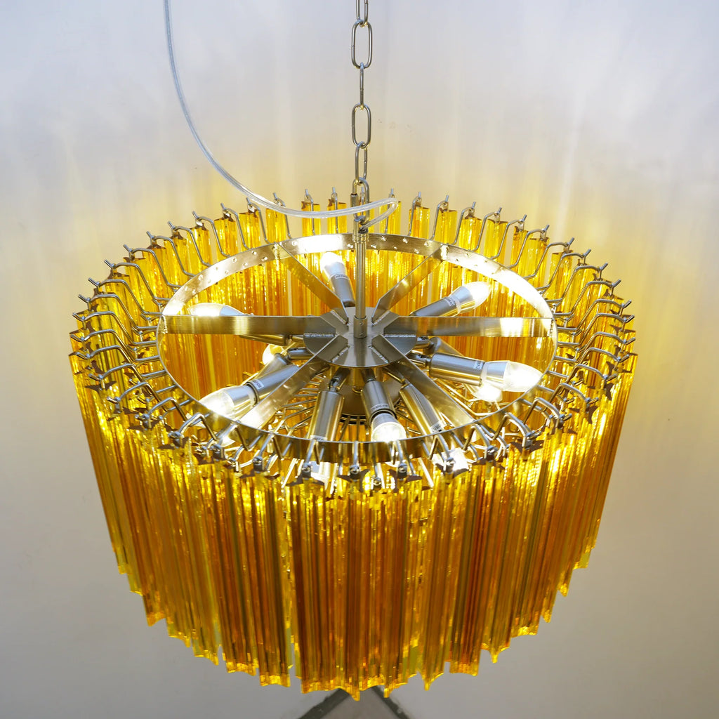 Murano Round Prisms Amber Chandelier product image
