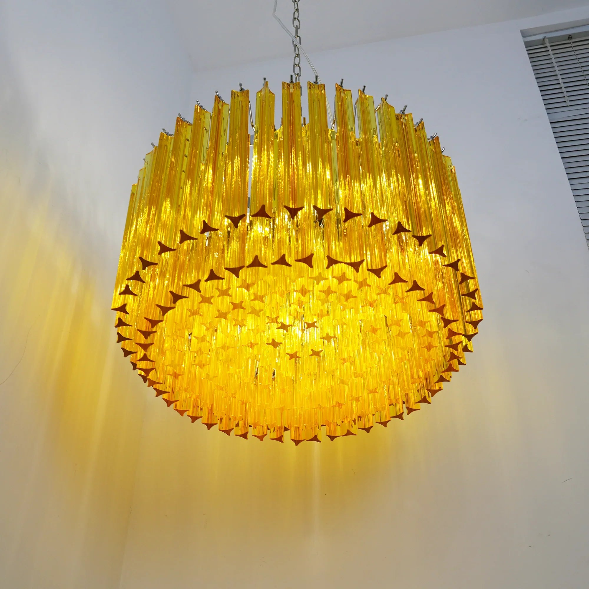 Murano Round Prisms Amber Chandelier additional product view