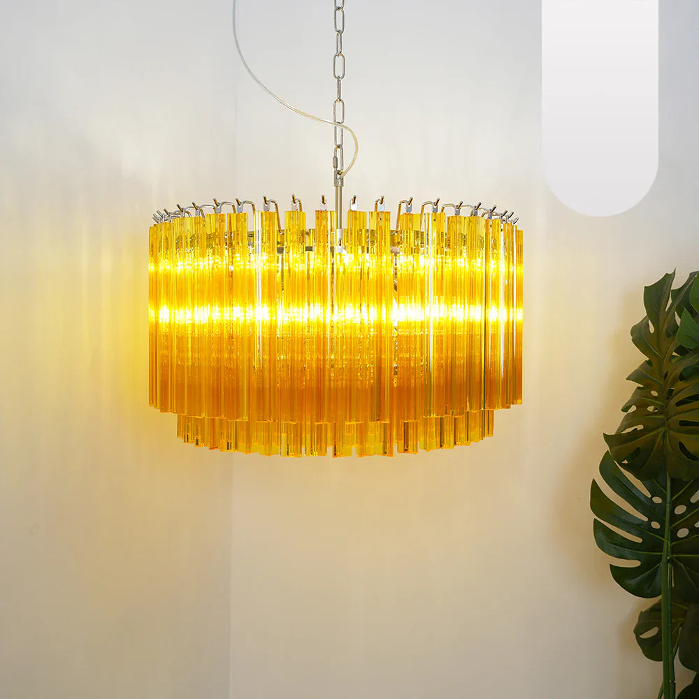 Murano Round Prisms Amber Chandelier product image