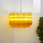 Murano Round Prisms Amber Chandelier product image