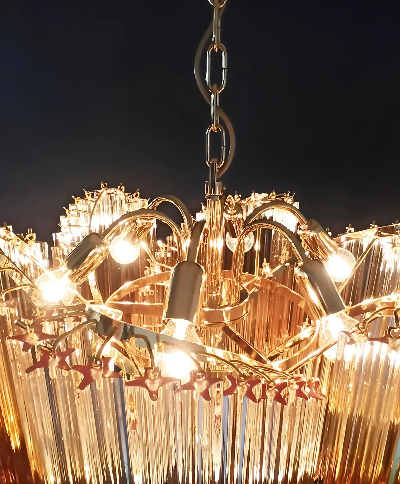 Murano Shaded Amber Prism Chandelier product image