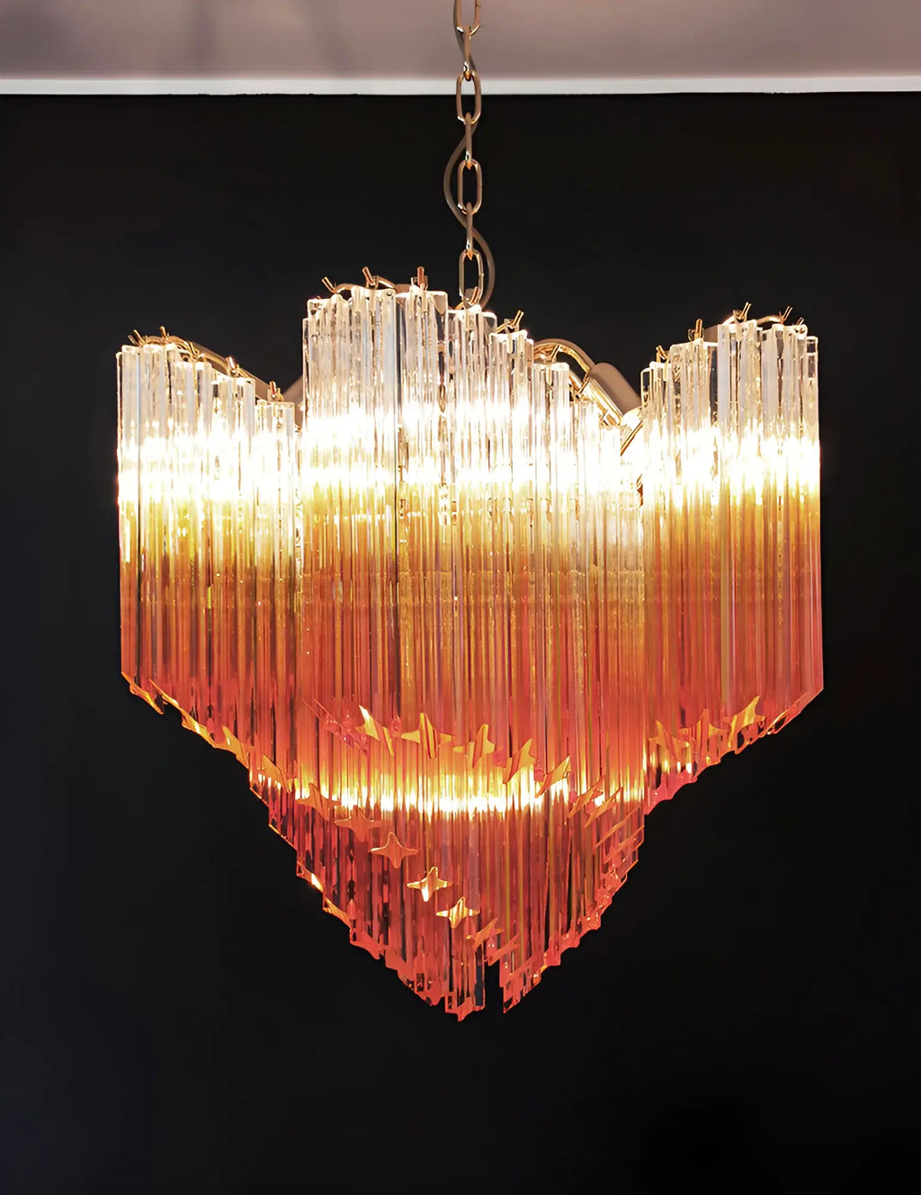 Murano Shaded Amber Prism Chandelier product image