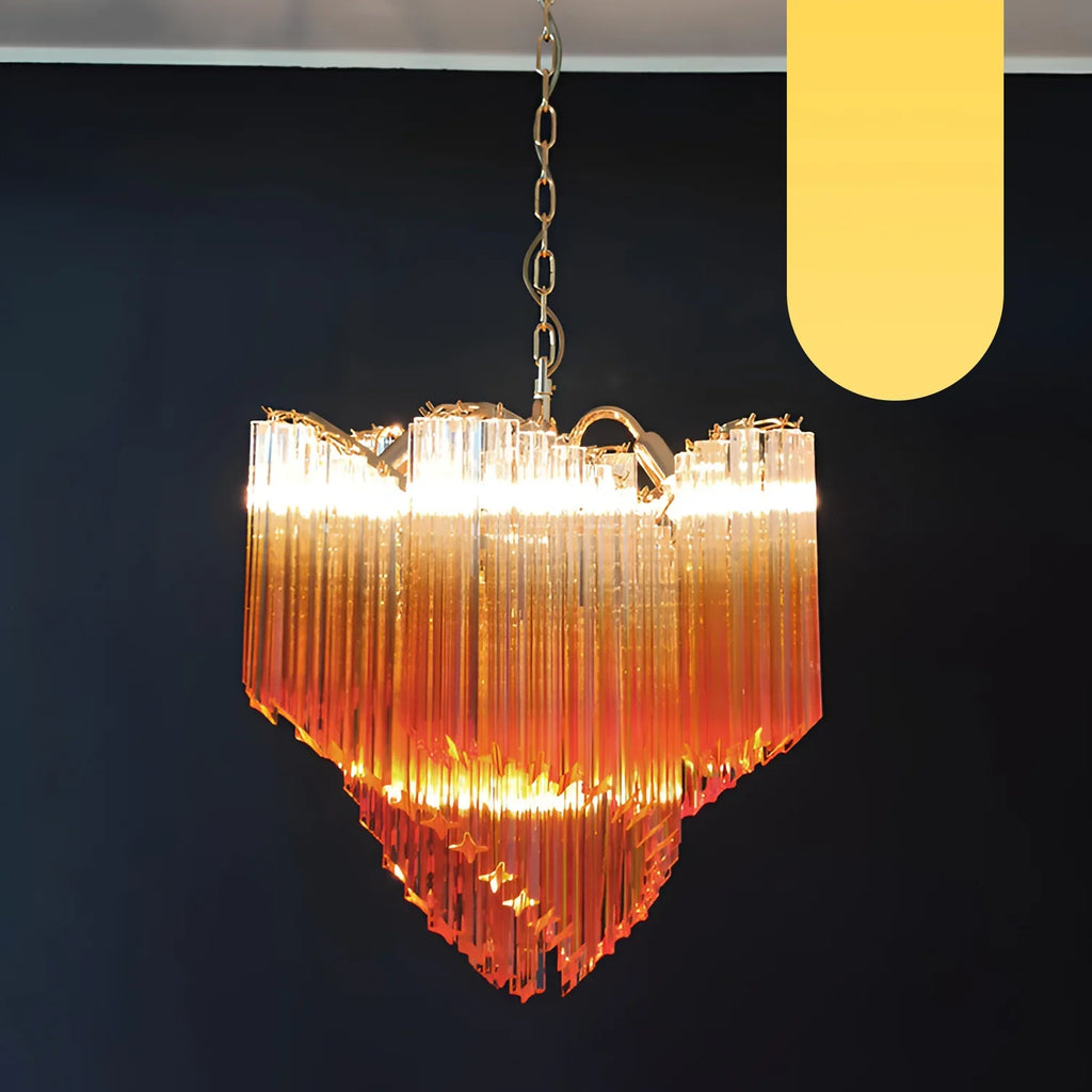 Murano Shaded Amber Prism Chandelier product image