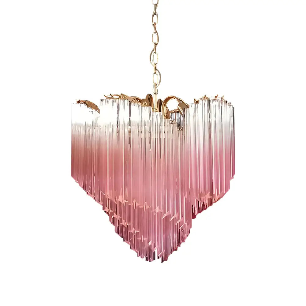 Murano Shaded Pink Prism Chandelier by Bling Lighting Studio