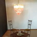 Murano Shaded Pink Prism Chandelier detail view