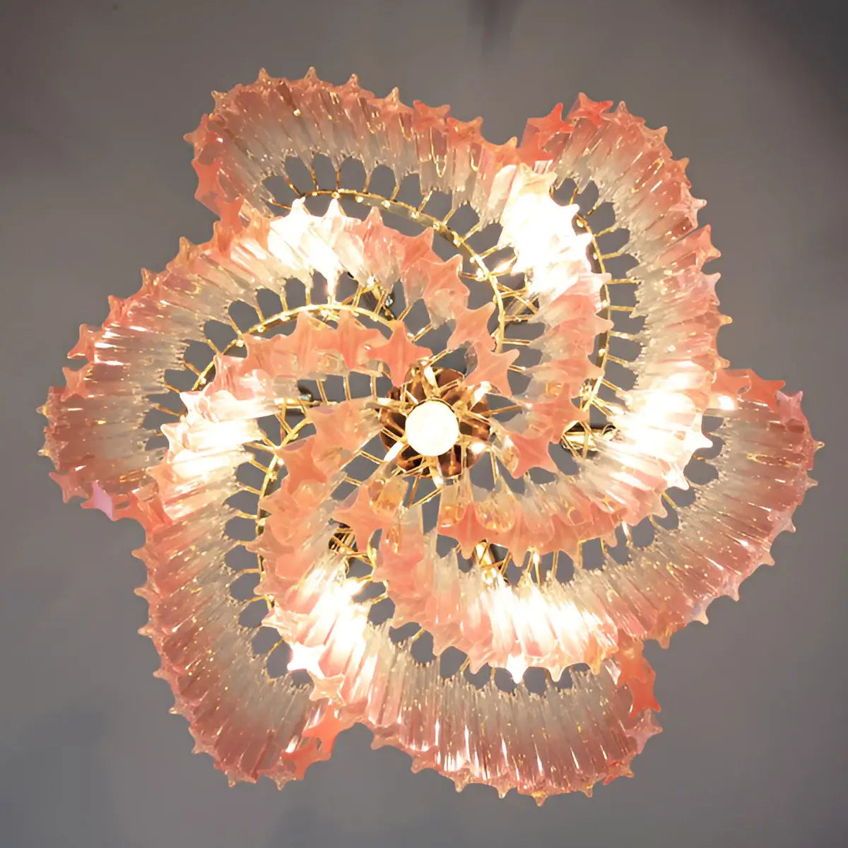 Murano Shaded Pink Prism Chandelier product image