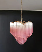 Murano Shaded Pink Prism Chandelier material and finish detail