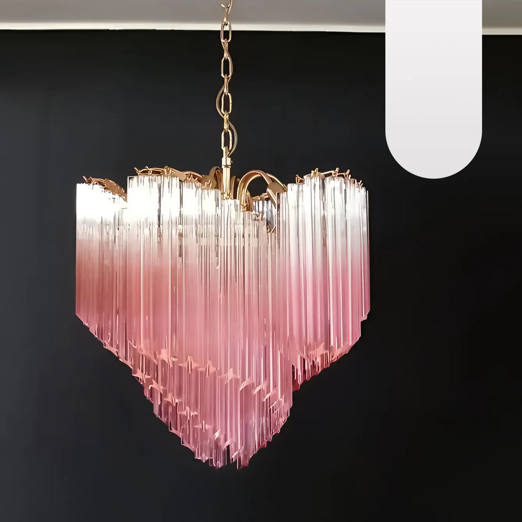 Murano Shaded Pink Prism Chandelier product image