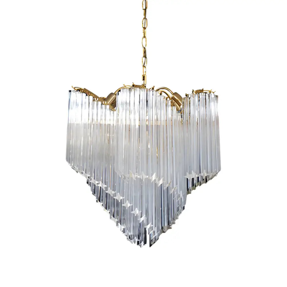 Murano Shaded Trasparent Prism Chandelier by Bling Lighting Studio