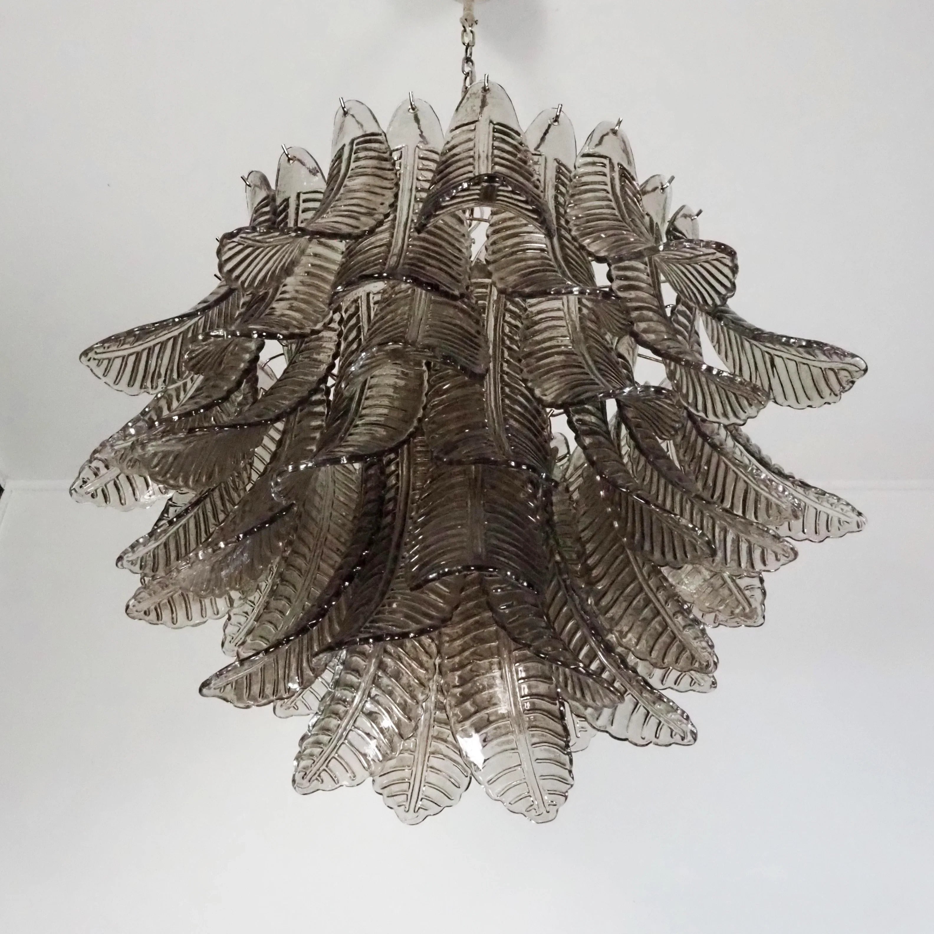 Murano Smoked Ferns Glass Chandelier product image