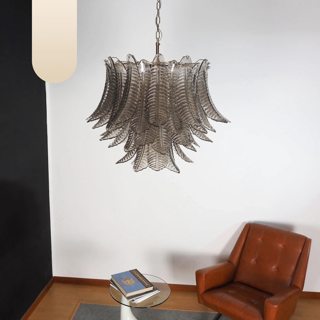 Murano Smoked Ferns Glass Chandelier product image