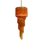 Murano Spiral Amber Prism Glass Chandelier by Bling Lighting Studio