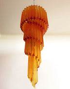 Murano Spiral Amber Prism Glass Chandelier product image