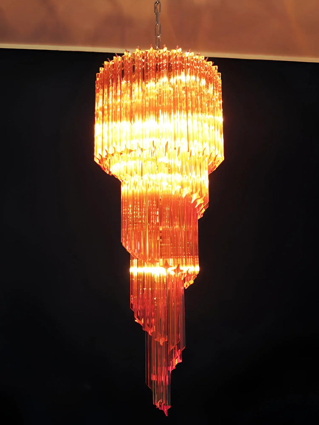 Murano Spiral Amber Prism Glass Chandelier product image