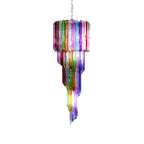 Murano Spiral Multicolor Prism Glass Chandelier by Bling Lighting Studio