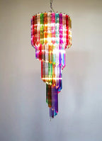 Murano Spiral Multicolor Prism Glass Chandelier product image
