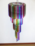 Murano Spiral Multicolor Prism Glass Chandelier material and finish detail