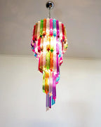 Murano Spiral Multicolor Prism Glass Chandelier product image