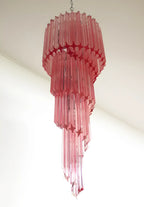 Murano Spiral Pink Prism Glass Chandelier additional product view