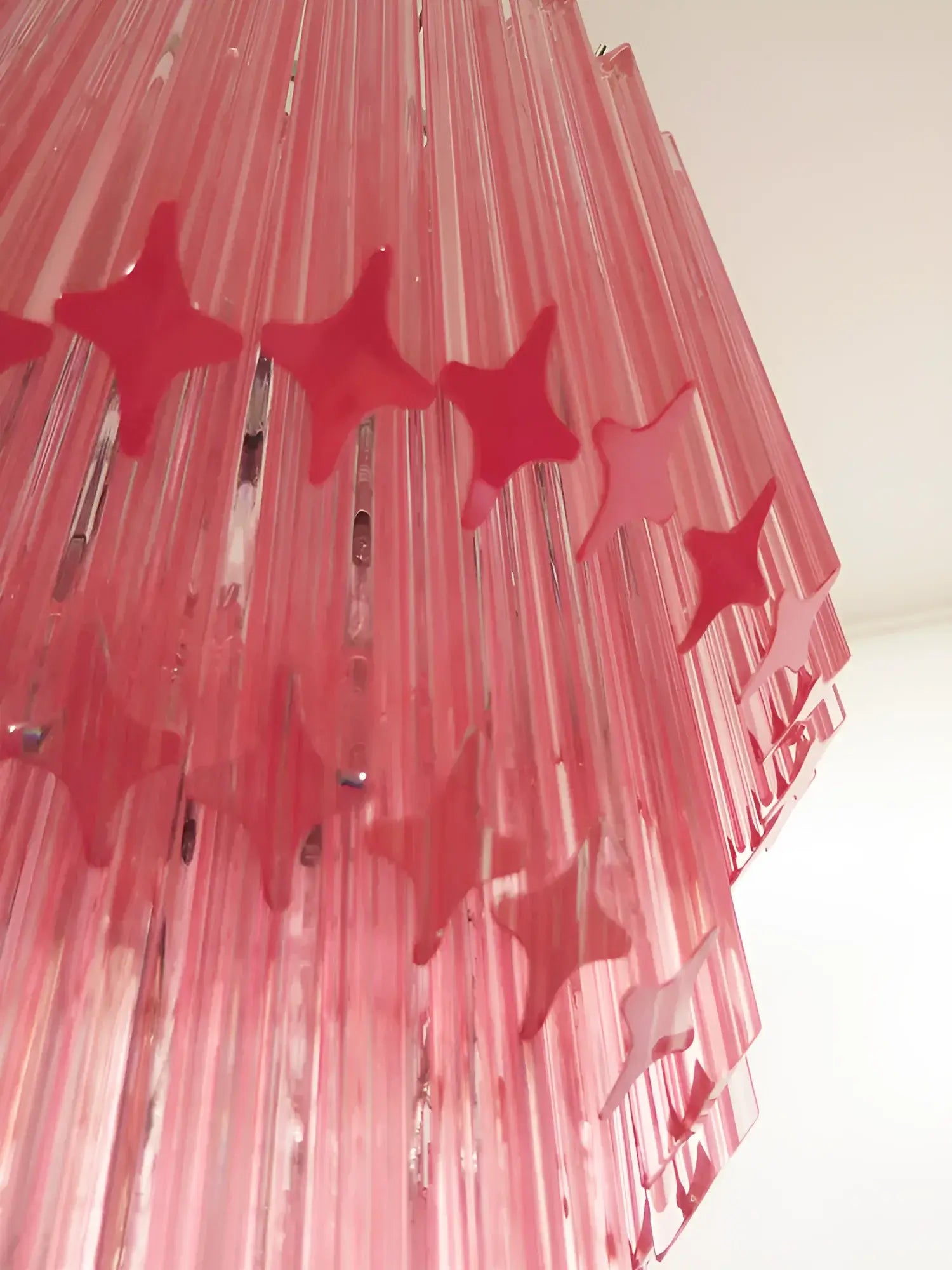 Murano Spiral Pink Prism Glass Chandelier product image