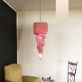 Murano Spiral Pink Prism Glass Chandelier product image