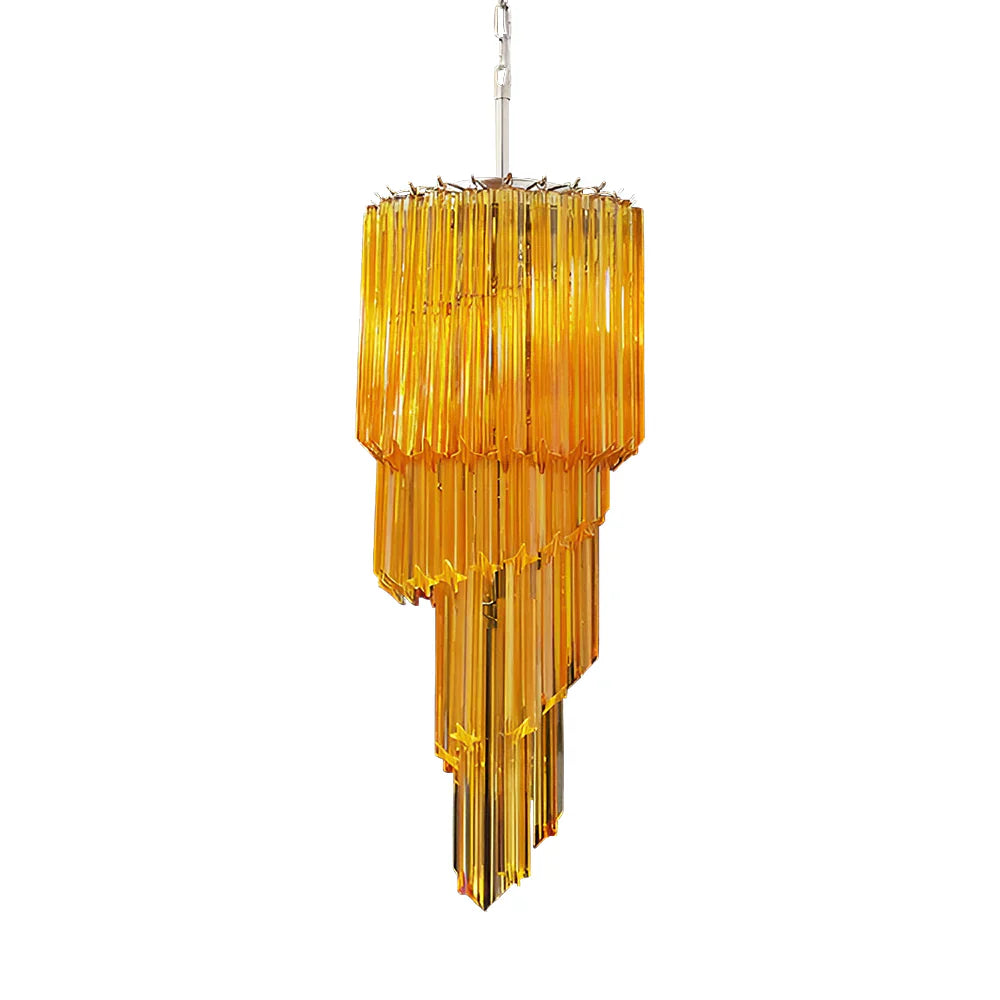 Murano Spiral Prisms Amber Chandelier product image