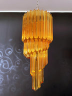 Murano Spiral Prisms Amber Chandelier product image
